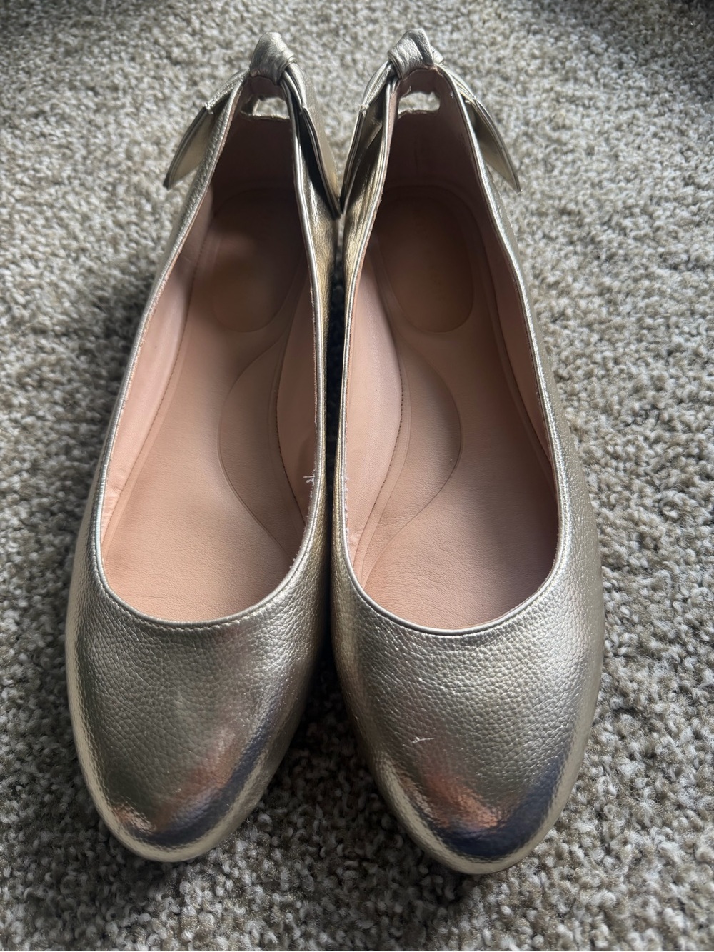 Kelly & Katie Metallic Gold Rounded Ballet Flats